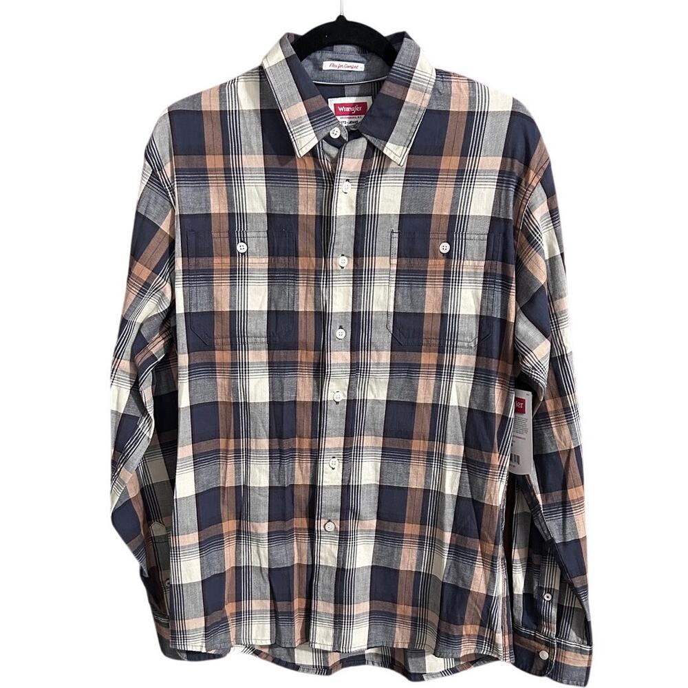 Wrangler Men's sz M Slim fit Flex for Comfort Western Shirt